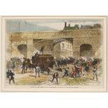 1866 Manchester Martyrs. Five hand-coloured engravings, Attack on the Prison Van at Manchester and