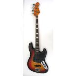 1975 Fender Jazz bass guitar, played by Noel Redding, formerly of the Jimi Hendrix Experience. A