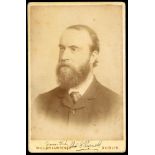 1880s Charles Stewart Parnell, carte de cabinet, signed. A carte de cabinet sepia photographic