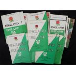 Rugby 1954-2000, England v Ireland at Twickenham programmes 21 programmes, 1954-1960 and 1966-2000.