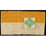 1932. Eucharistic Congress, Dublin. A rare armband. Steward's cloth armband in Papal colours with