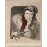 Daniel O'Connell cartoon portraits. A coloured lithograph of O'Connell wearing a nightcap and