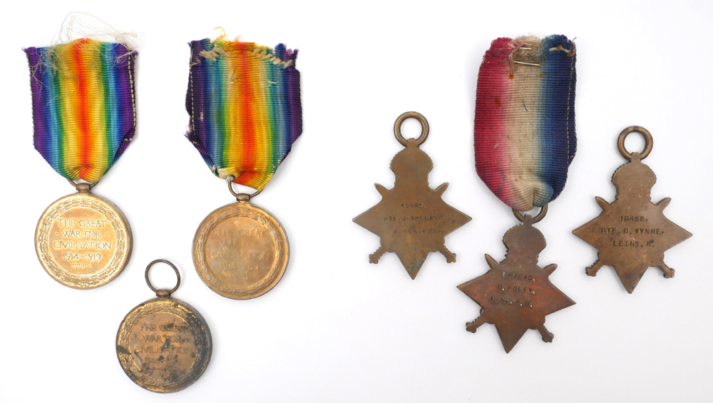 1914-1918 Collection of medals awarded Irish soldiers and sailors. 1914-15 Stars to, 10466 Pte. D. - Image 2 of 2