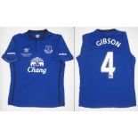 Everton Testimonial jersey issued to Darron Gibson. For England midfielder Leon Osman's Everton