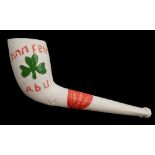 Early 20th century Sinn Féin Abu, clay pipe. A white clay pipe the bowl relief decorated with a