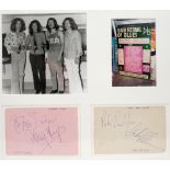 Led Zeppelin, autographs of all four band members Two pages of an autograph book, signed by Robert