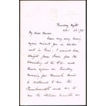 Sir John Lavery RA RSA RHA (1856-1941) AUTOGRAPHED LETTER TO SCOTTISH PATRON J.J. COWAN, 28 APRIL