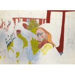Pauline Bewick RHA (b.1935) THE OPEN DOOR, 1967 watercolour, pen and spray paint on paper signed,