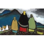 Markey Robinson (1918-1999) THREE SHAWLIES gouache signed lower left 13.25 by 22.25in. (33.7 by 56.