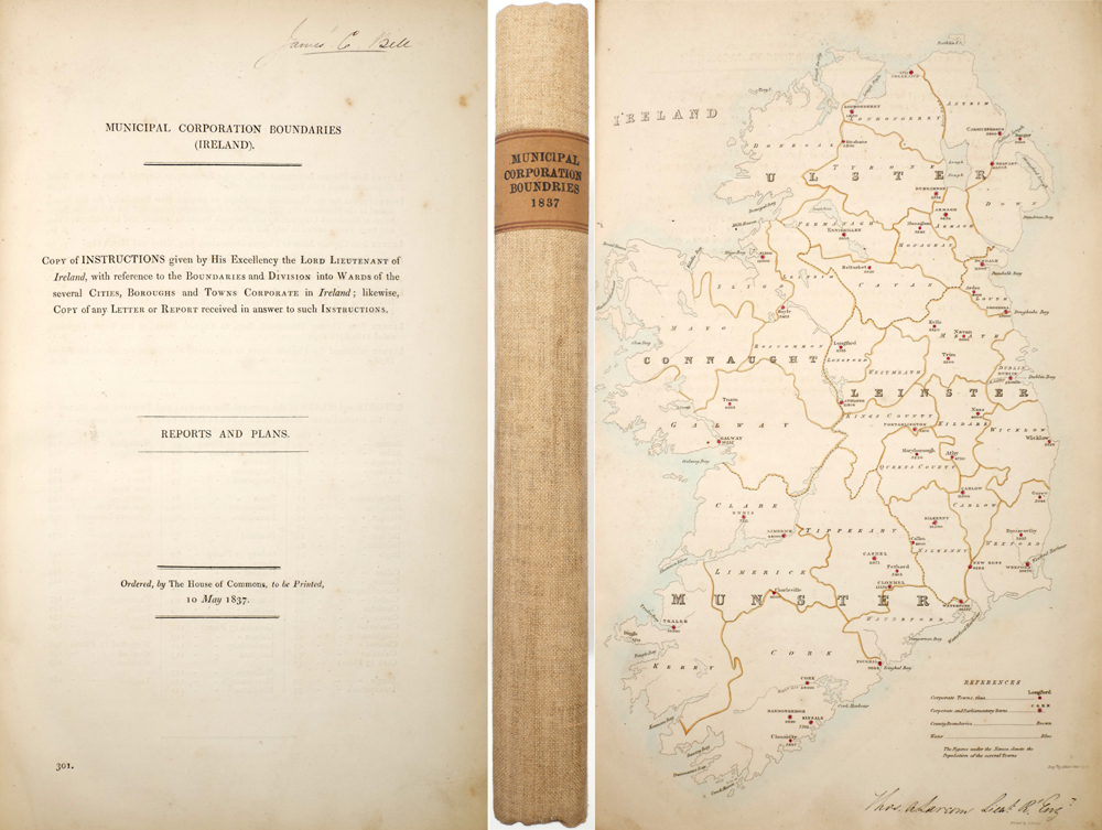 1837 Municipal Corporation Boundries (Ireland), Reports and Plans. Ordered by the House of