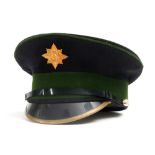 Irish Guards visor cap A non-commissioned officer's visor cap. Collection Mr Patrick O'Hagan,