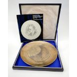 1973, Éamon de Valera, Irish silver commemorative plate, numbered sequentially with the previous two