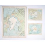 1876 North Polar Chart by Alexander Keith Johnston and North and South Polar charts. Coloured