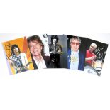 Rolling Stones autographed photographs. Photographs of Mick Jagger, Keith Richards,Bill Wyman, Ron