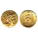 Ancient Greece: Pontus, Mithrates VI, Eupator Dionysius, circa 120-163 BC, gold stater Obverse: