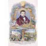 Daniel O'Connell portrait engraving. A hand-coloured engraved portrait of Daniel O'Connell, head-