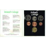 1986 Ireland's Coinage presentation pack with rare halfpenny, tenpence and fiftypence. Complete