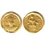 Roman Empire. Theodosius I, 379-395, AD, gold solidus Constantinople mint. Reverse: CONCORDIA, Seaby