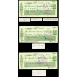 1943 Munster and Leinster Bank cheques to Irish politicians from Ireland's biggest bookmaker, PJ