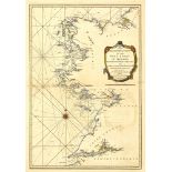 1794: Huddart Hydrographical Survey of the West Coast of Ireland A hand-coloured, engraved map, A