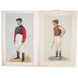 Horseracing, 1887-1904, Vanity Fair prints of famous jockeys. Four colour prints of famous