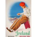 1950s An Tóstal, 'Ireland Invites You', travel poster A Fógra Fáilte poster after a design by Guus