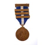 1939-1946 Merchant Marine medal, with three bars, posthumously awarded to Philip Hopkins, bo'sun