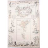 Circa 1865. Maps of the Danish Islands in the North Atlantic Ocean. Hand-coloured engraved maps