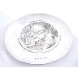 1973 Éamon de Valera commemorative silver plate, presented by de Valera to his doctor. An Irish