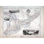 Circa 1855 Illustrated maps of West Canada, Newfoundland and Nova Scotia; British America; and