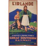 Great Southern Railways, Irlande, travel poster. 'L'Irlande - Le Pay de la Jeunesse Eternelle',