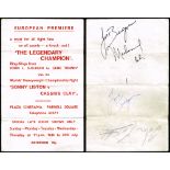 Boxing 1972 (19 July) Croke Park, signatures of Muhammad Ali, Joe Bugner and John Conteh. A single-