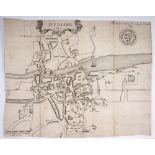 1610 Plan of the City of Dublin. An engraved map of the city of Dublin after John Speed, published