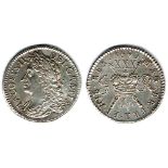 James II "Gunmoney" halfcrown (large), 1690 Apr. very rare silver proof. Extremely fine.