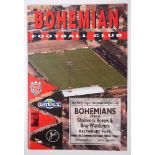 Football 1996-1999 Bohemians home and away programmes. A collection of 95 match programmes for