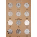 Irish Coin collection in three folders, lacking 1943 florin and 1966 10 shilling. Very good to