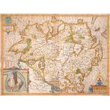 Early 17th century, map of Ulster by John Speed. John Speed 17th Century engraved and hand-