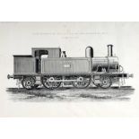 1899, Dublin, Wicklow and Wexford railway, locomotive St. Patrick. An engraving of the steam