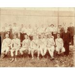 c1900 photograph of hurling team. A 6 x 7½in photograph of a hurling team in pale or white jerseys