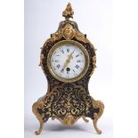 French boulle bracket clock. An ormolu-mounted, boulle bracket clock, of waisted form, the white