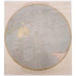 Circa 1800. Map of the Southern Hemisphere. A hand-coloured, engraved map, Prospective Projection of