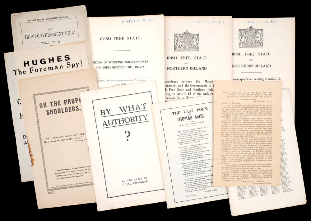 1921-1923 Irish political pamphlets. Handbills, The Last Poem of Thomas Ashe; Letter from Dr