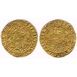 England. Henry VIII gold Angel Mint mark Pheon, Seaby 2265, good fine to about very fine.