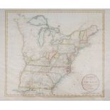 1811 Map of States of America by John Russell. A hand-coloured, engraved maps, States of America,