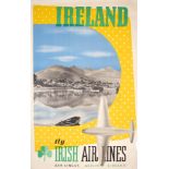 1940s Aer Lingus 'Ireland - Fly Irish Air Lines', travel poster. A poster designed by Leonard