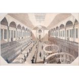 1840s Engravings of the Post Office, New York. Two hand-coloured, engraved views of the interior and