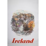 Enniskerry Village Travel Poster Bord Failte (Irish Tourist Board) advertisement poster showing a