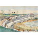 Harry Kernoff RHA (1900-1974) SUN TERRACE, DÚN LAOGHAIRE PIER, 1931 watercolour signed and dated