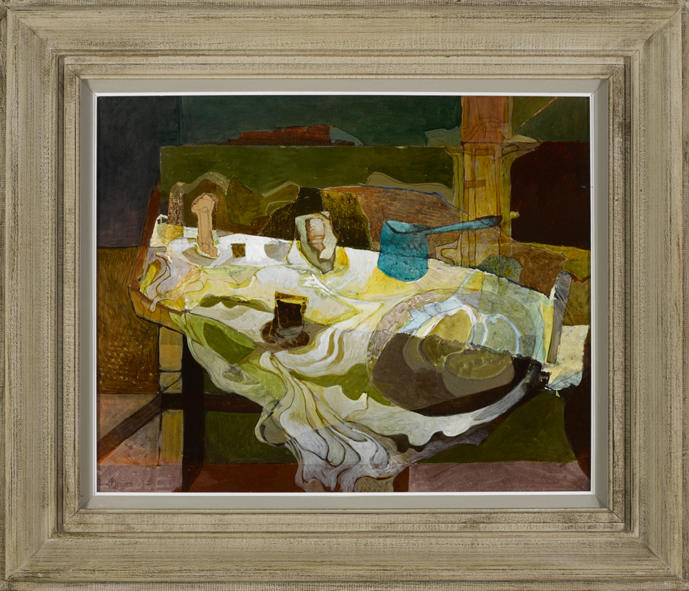 Nevill Johnson (1911-1999) BREAKFAST AT WILBY, 1977 acrylic on board signed and dated lower left; - Image 3 of 5