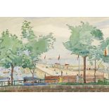 Harry Kernoff RHA (1900-1974) VIEW OF DÚN LAOGHAIRE PIER, 1931 watercolour signed and dated lower